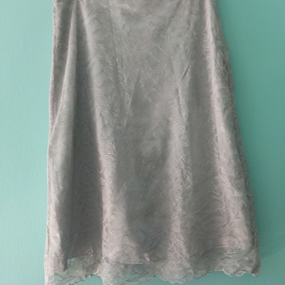 George Me Silver Floral Midi Skirt sz 4 - Picture 3 of 5